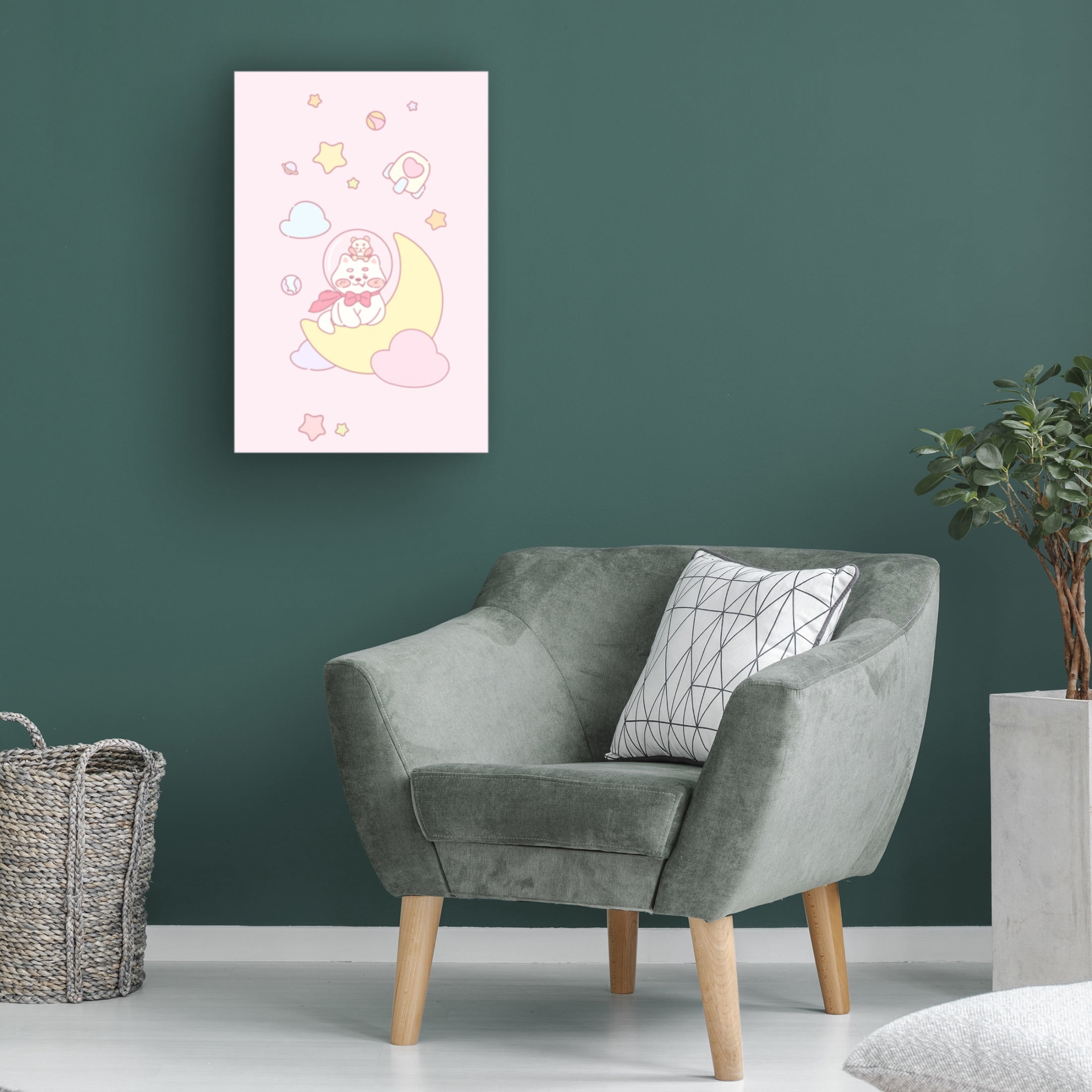 Trademark Fine Art Xuan Thai Dog and Hamster in space Canvas Wall Art