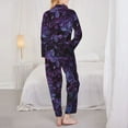 thumbnail image 5 of Kll Lilac Print Women'S Long Sleeve Pajamas With Pants Sleepwear Loungewear 2 Set-Medium, 5 of 9