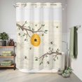 thumbnail image 6 of No Hook Shower Curtain, Bees Branches Shower Curtains for Bathroom with See Through Top Window, Farmhouse Spring Botanical Elegant Waterproof & Washable Bath Curtain Extra Long 72"x96", 6 of 9
