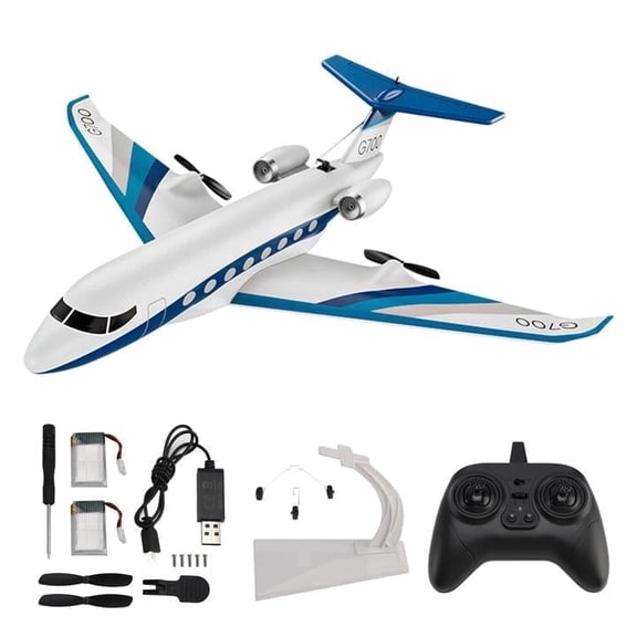 RC Plane RC Airplane G700 2.4G Remote Control Fixed Wing Passenger Airplane Miniature Model Plane Remote Control EPP Aircraft RTF RC Toy with 2 Batteries