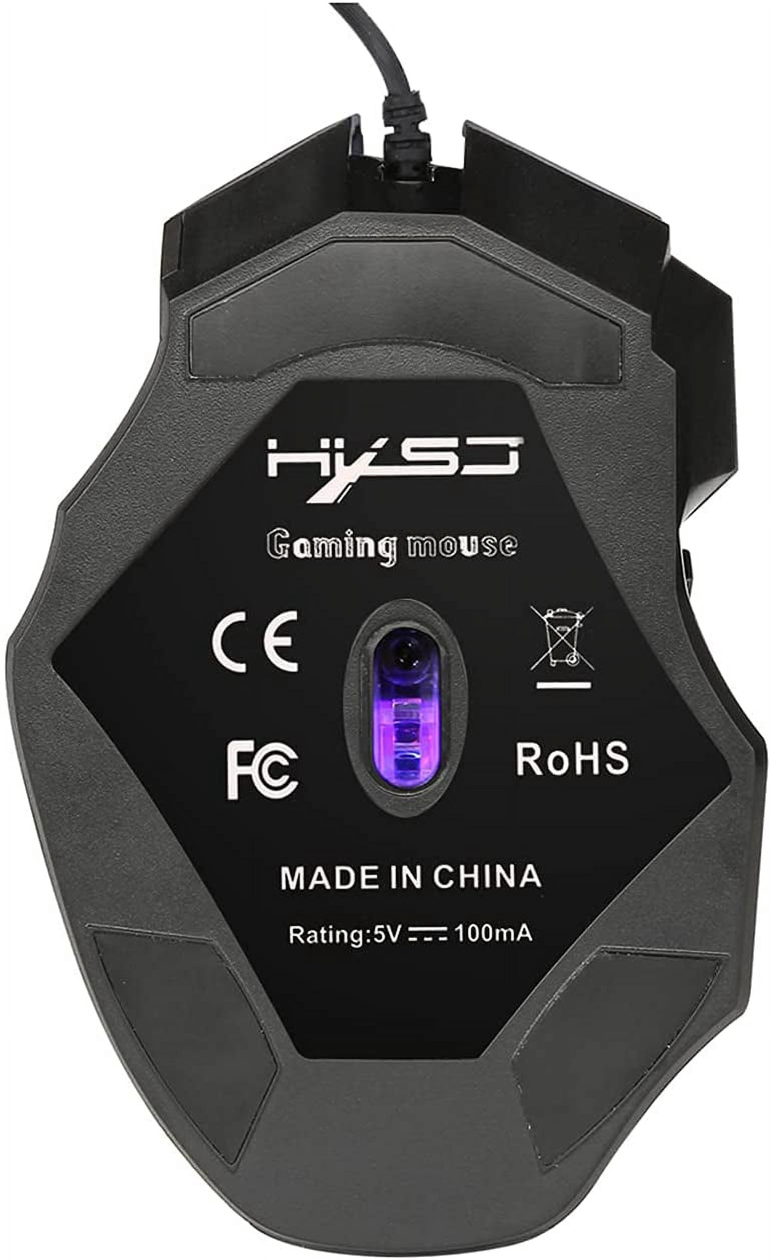 Wired Gaming Mouse 5500DPI 7-key Desktop Computer Notebook Gaming Mouse Color Changing Light Effect USB Interface Mouse