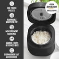 thumbnail image 2 of Digital Rice Cooker, 2-Cups Uncooked/4-Cups Cooked, Removable Nonstick Ceramic PFAS- Pot, One-Touch Presets, Oats, Quinoa, Brown Rice, Auto  Warm, Fuzzy Logic Tech, 1.5QT, Black, 2 of 9