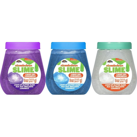 Nickelodeon Pre-made Light Up Glitter Slime Assorted