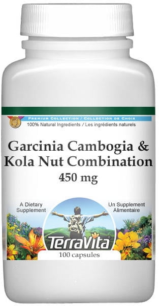 TerraVita Garcinia Cambogia and Kola Nut Combination - 450 mg, (100 Capsules, 1-Pack, Zin: 516377)