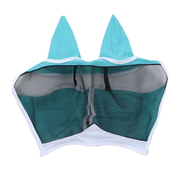 Máscara transpirable contra moscas de caballo con diseño de malla fina y suave - Azul