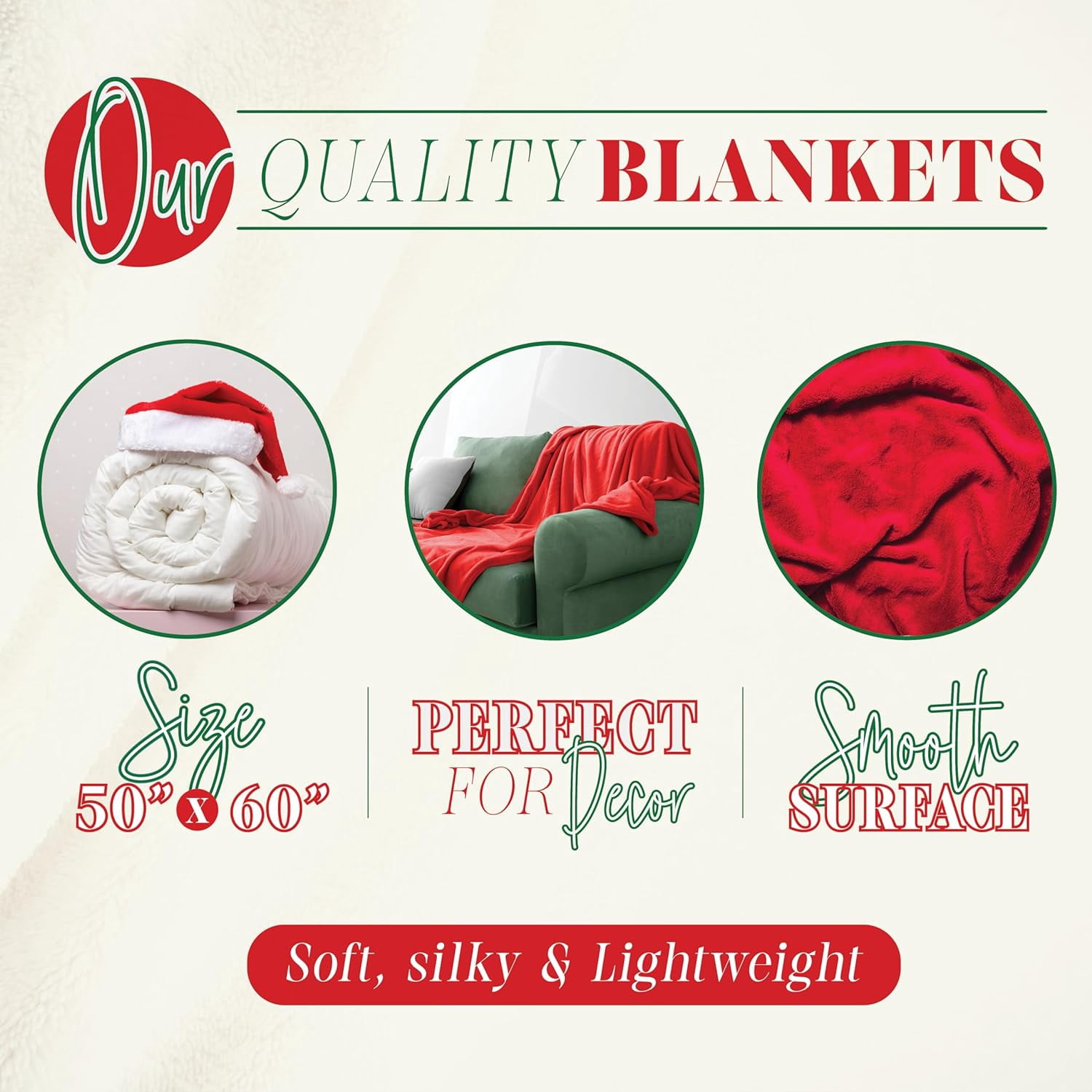 Elegant Comfort Lightweight Printed Throw Blanket- All Season, Ultra Soft, Cozy and Plush- Decorative Throw Blankets, Perfect for Lounging, 50 x 60 inches, Cardinal, Throw Blanket