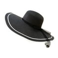 thumbnail image 2 of XINPING Women's Oversized Contrast Straw Sun Hat, Wide Brim Roll Up Floppy Visor Hat UV Protection Beach Vacation Hat with Lace Strap, Packable for Travel and Summer, 2 of 5