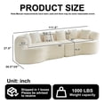 thumbnail image 2 of Leumius 111.5" Curved Sectional Sofa, Oversized Corduroy Modern Cloud Sofa with 6 Pillows,4 Seater Memory Foam Sofa with Deep Seat for Living Room,Beige Corduroy, 2 of 6