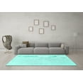 thumbnail image 3 of Ahgly Company Indoor Rectangle Solid Turquoise Blue Modern Area Rugs, 7' x 9', 3 of 4