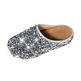 thumbnail image 2 of Summer Sandals Clearance, Xunlbb Women's Fashion Casual Spring And Summer New Beach Versatile Sequined Round Toe Flat Slippers(Silver,Size:41), 2 of 9