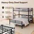 thumbnail image 2 of Miniyam Twin Over Full Bunk Bed with Built-In Desk – Metal Space-Saving Bed for Kids, Teens, Dorm Rooms, Black, 2 of 7