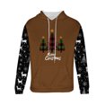 thumbnail image 5 of Sudadera con capucha para hombre, estilo casual, con cuello redondo, estampado, manga larga, blusa de poliéster, 5 of 5
