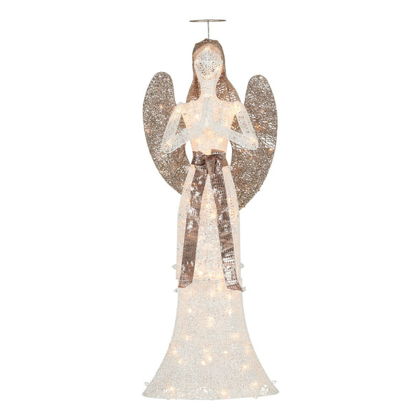 Outdoor Glitter Angel Decoration 60, Lighted Outdoor Angel