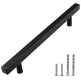 thumbnail image 2 of Modket M1610 Modern Euro Bar Cabinet Handle 304 Stainless Steel — 8-3/4" Overall Length, 6-1/4" (160mm) Hole Centers, Matte Black— 1-Pack, 2 of 6