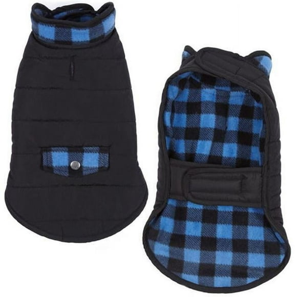 Pet Edge ZM1746 20 19 Casual Canine Reversible Coat, Blue - Large