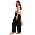 thumbnail image 6 of BOMYJESK Womens Linen Pants Wide Leg Elastic Waist Palazzo Pants Breathable Lightweight Lounge Pant with Pockets Black XL, 6 of 6