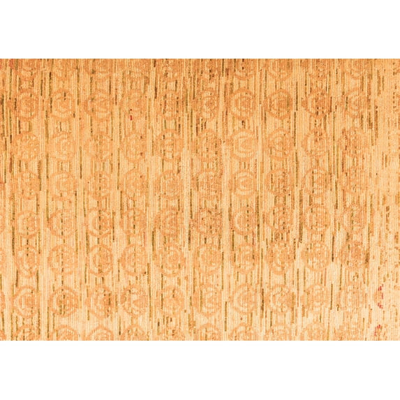 Ahgly Company Indoor Rectangle Solid Orange Modern Area Rugs, 7' x 9'