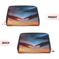 thumbnail image 3 of Picia Red And Blue Fire Cloud Dragon Print Leather Makeup Bag Make Up Bag Travel Toiletry Bag for Her Girlfriend Teacher Teen Girl Gifts, 3 of 8