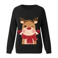 thumbnail image 2 of Chandail en Molleton de Noël pour Femmes Col Rond Pull Chaud Veste Mi-Longue Imprimée Mode Pull de Vacances Xmas Cardigan à Manches Longues, 2 of 4