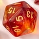 thumbnail image 4 of Blue+Gold Set of 7 Two-Color Multi-Faceted Digital Dice Running Group Game Colorful Dice DND, 4 of 5
