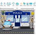 thumbnail image 5 of 10 x 8 ft Police Theme Happy Birthday Party Decoration Backdrop Police Large Police Booth Car Banner Background Kids Boys Birthday Baby Shower Party Wall Supplies Props, 5 of 5