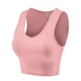 thumbnail image 3 of FashionMille Women Casual V Neck Ribbed Knit Sleeveless Cami Crop Tank Top, 3 of 5