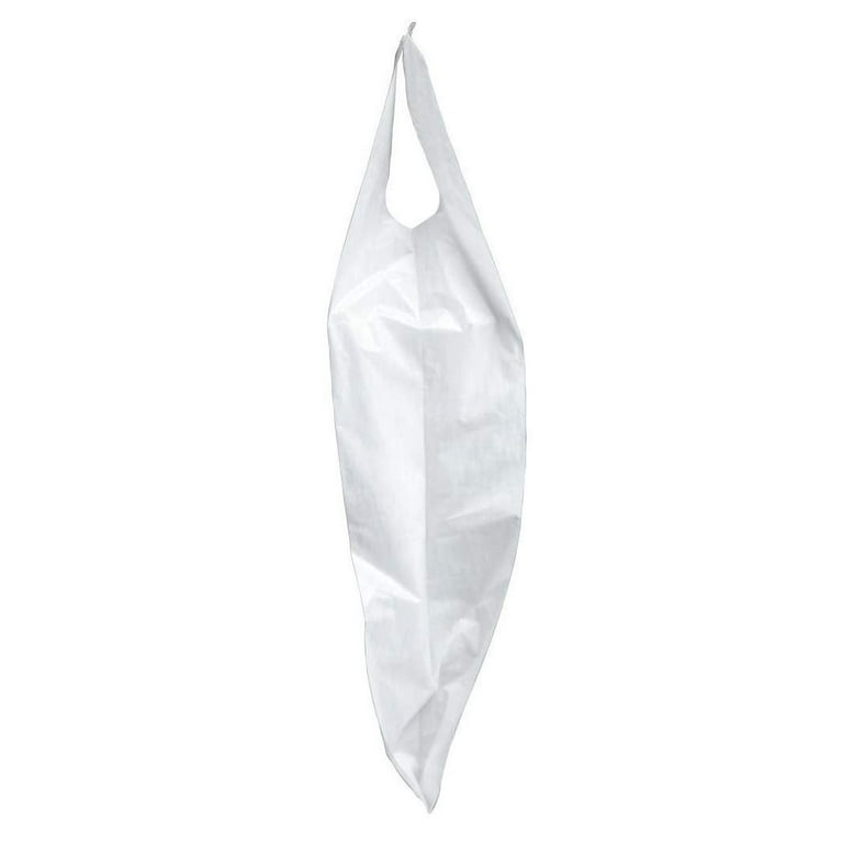 WHITE Plastic Bag with, Cotton Drawstring., 16 x 18 x 4 1.75 mil. , Comes  with a 3 bottom gusset. 100