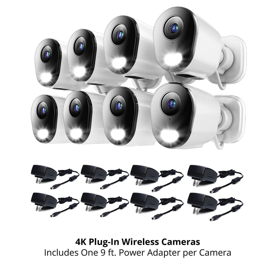 Night Owl 10 Channel 4K Wi-Fi NVR Security System with 2TB Hard Drive and 8 Wi-Fi IP 4K Deterrence Cameras with 2-Way Audio