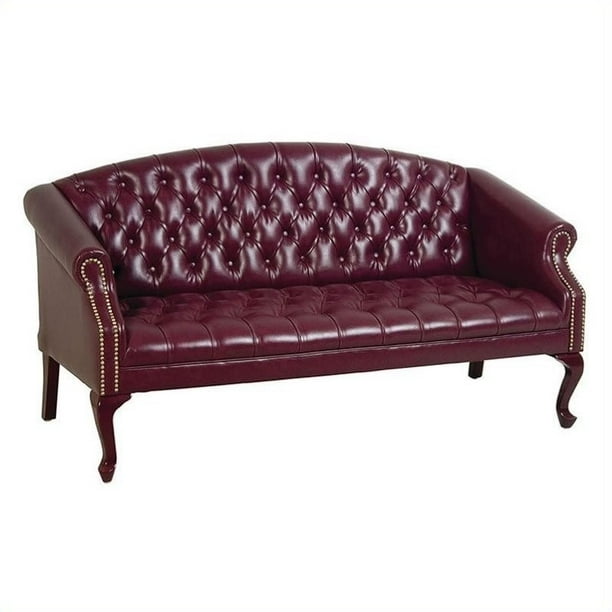 Queen Ann Traditional Ox Blood Sofa