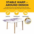 thumbnail image 4 of Purple Leaves Table Cloths for 6 Foot Rectangle Tables, Summer Botanical Patio Waterproof Elastic Fitted Tablecloths, Washable Rectangular Table Cover for Camping, 4 of 8