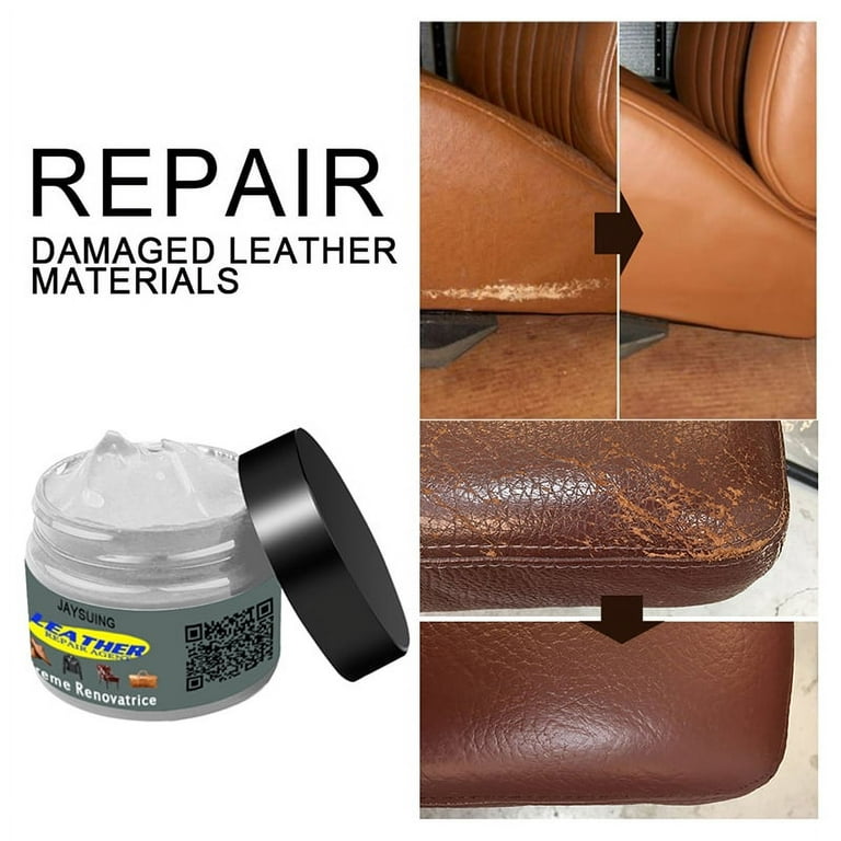 Leather Recoloring Balm with Mink, Medium Brown Leather Paint, Leather  Couch Repair Kit, Leather Repair Kit for Furniture, Leather Restorer for