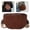 Brown, variant on husxh Women Trendy Crossbody Bag Pu Leather Chest Bag Stylish Hobo Bag Solid Color Half Moon Crossbody Bag Adjustable Wide Strap Ladies Commuting Bag