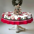 thumbnail image 2 of Christmas Tablecloth Waterproof Fabric Xmas Christmas Table Cloth for New Year''s Day and Christmas Home Decoration - 60" X 60" Round, 2 of 5
