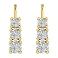 thumbnail image 3 of 1.06 ct Lever-Back Drop Dangle Earrings for Women | 4mm Round Cut Simulated Diamond | 18K Yellow Gold, 3 of 5