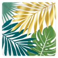 thumbnail image 1 of Amscan - Platos para Fiesta Diseño Cuadrado Key West - Pack de 8 (Blanco, Verde, Dorado), 1 of 2