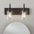 thumbnail image 5 of Better Homes & Gardens 16" Farmhouse 2-Light Bronze Vanity Light, Metal Fixture Seeded Glass Shades, 5 of 10