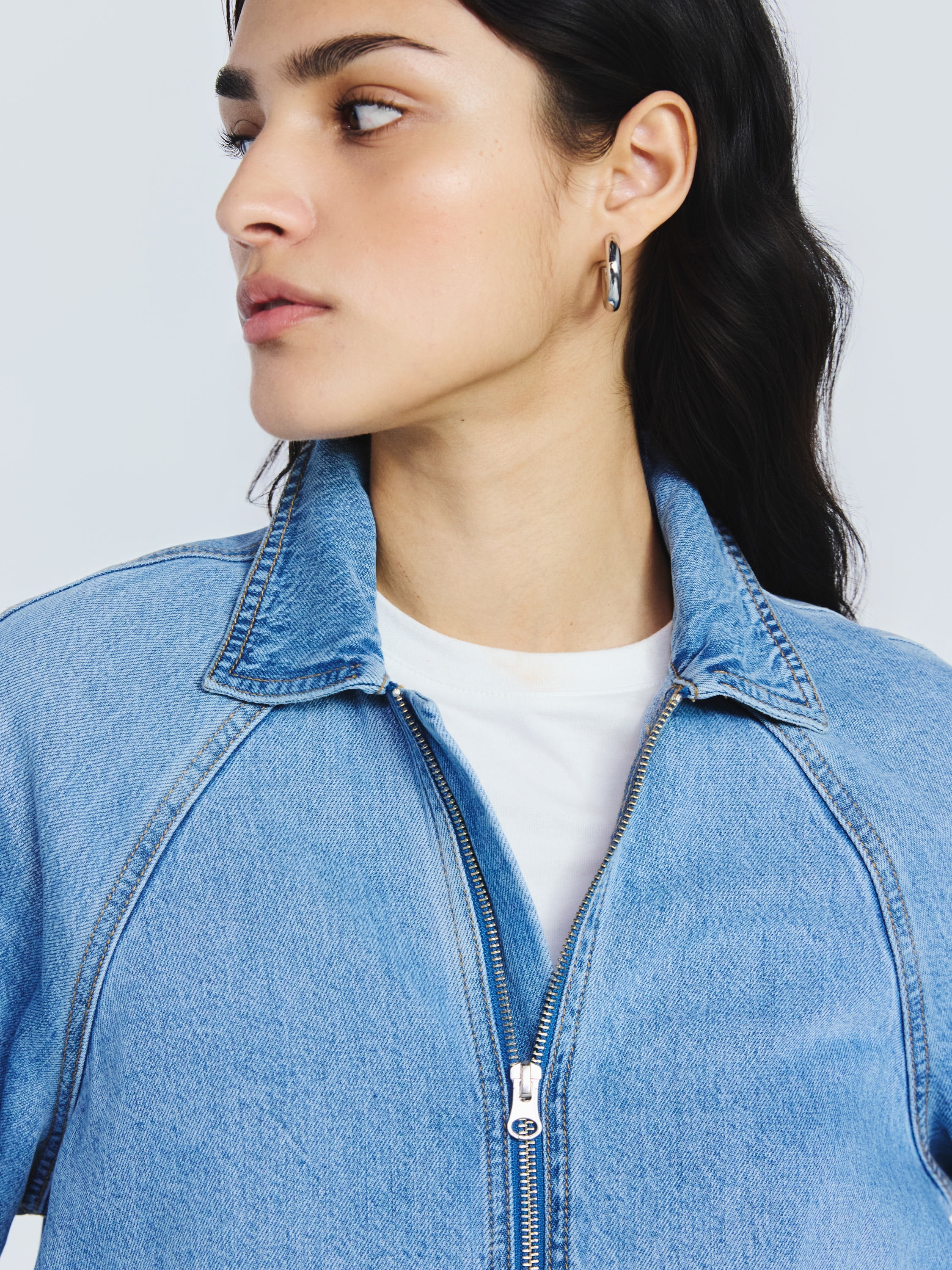 Scoop Women's and Women's Plus Denim Bomber Jacket, Midweight, Sizes XS-4X