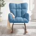 thumbnail image 2 of LUMAMIN Nursery Rocking Chair Teddy,  Teddy Fabric Rocking Chair with Tufted Backrest and Metal Frame, Upholstered Glider Chair for Living Room, Bedroom or Leisure Area, 2 of 10