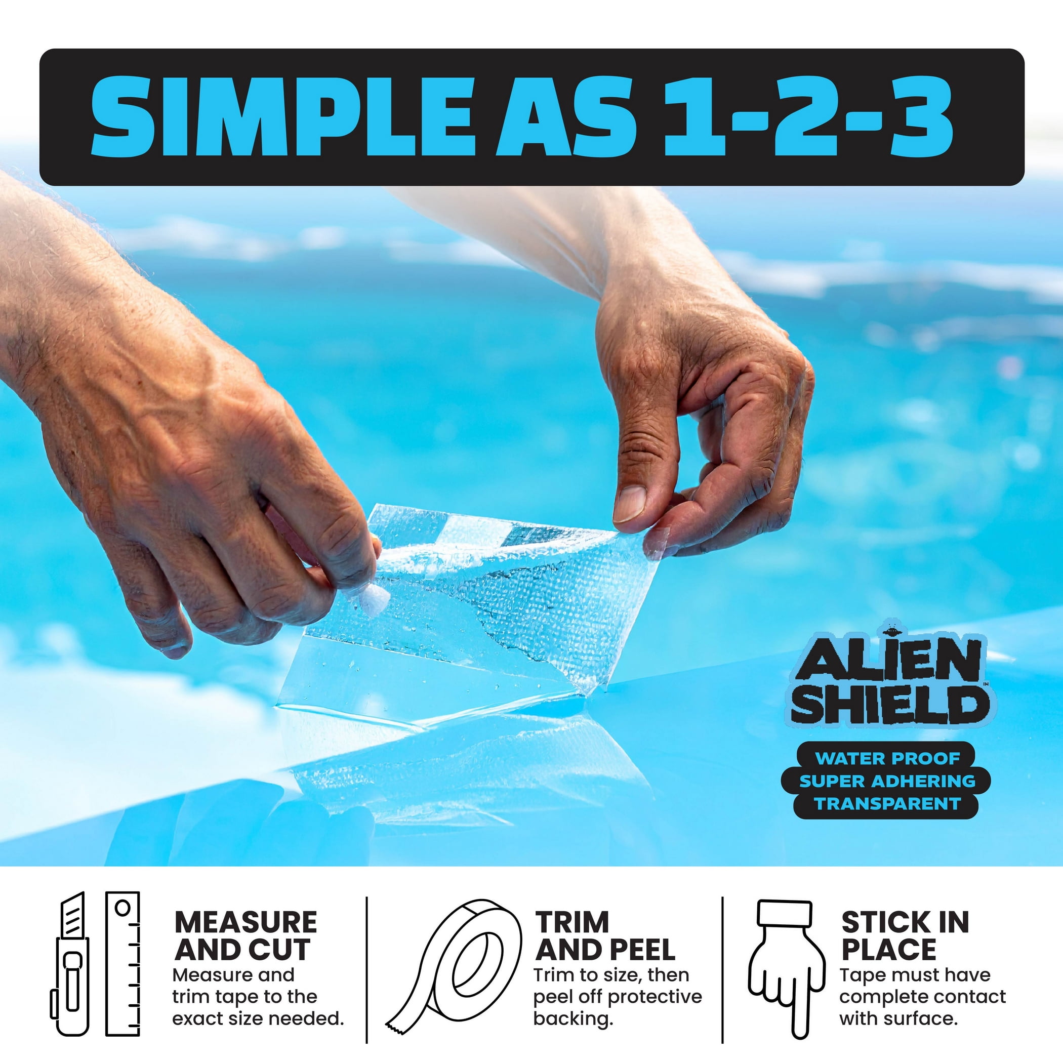 Alien Shield Transparent Sealing Tape Waterproof Repair Tape Adhesive Strips Patch Tape, 3 Rolls