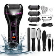 Electric Callus Remover for Feet, Electric Foot Callus Removers Rechargeable, Electronic Foot File Pedicure Tools, Waterproof Foot Scrubber File, Professional Pedicure Tools, Foot Care, 3 Rollers