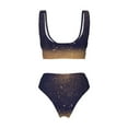 thumbnail image 5 of Daiia Gold Black Glitter Women's Bikini Set Two Piece Swimsuit High Waisted Bikini Adjustable Straps Bikini Perfect for Beach, Pool, and Summer Vacation-X-Large, 5 of 9