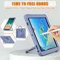 thumbnail image 4 of Nalacover Rugged Case for iPad 5th/6th Gen 9.7", for iPad Air 2/iPad Air Tablet Case with Rotatable Stand & Foldable Handle Grip & Shoulder Strap, Heavy Duty Hybrid Shockproof Case - Purple, 4 of 9