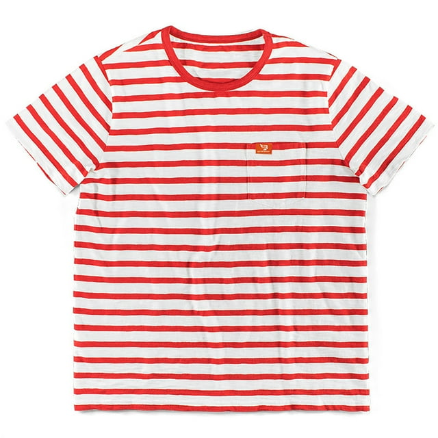 Birdeem Chemises pour Hommes Nouvelle Mode Été Décontractée Rayée Manches Courtes Col Rond T-Shirt