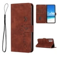 thumbnail image 1 of for Motorola Moto G Stylus 5G 2022 Case, Heart Embossed Flip/Folio Cover with Wrist Strap Wallet Magnetic Closure Card Slots Holder Kickstand TPU Bumper Shockproof Protective Case (Brown), 1 of 10
