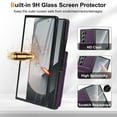 thumbnail image 2 of Dteck Wallet for Samsung Galaxy Z Fold 5 Case with Built-in Glass Screen Protector, Soft PU Leather Card Holder Flip Kickstand Protective Case for Z Fold 5 5G,Deep Purple, 2 of 7