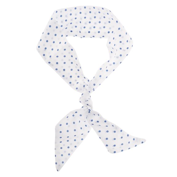 Unique Bargains 1 Pc Scarf Headband Print Design Neck Scarf for Women White Blue
