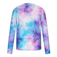 thumbnail image 4 of Mens Shirts Printed Long Sleeved Tie-dye Round Neck Casual Sweatshirts Top,Blouse for Men Multicolor4 M, 4 of 5