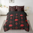 thumbnail image 2 of Feelyou Boho Aztec Damask Bedding Comforter Set 7pcs, Rustic Bear Queen Bedding Sets, 2 of 8