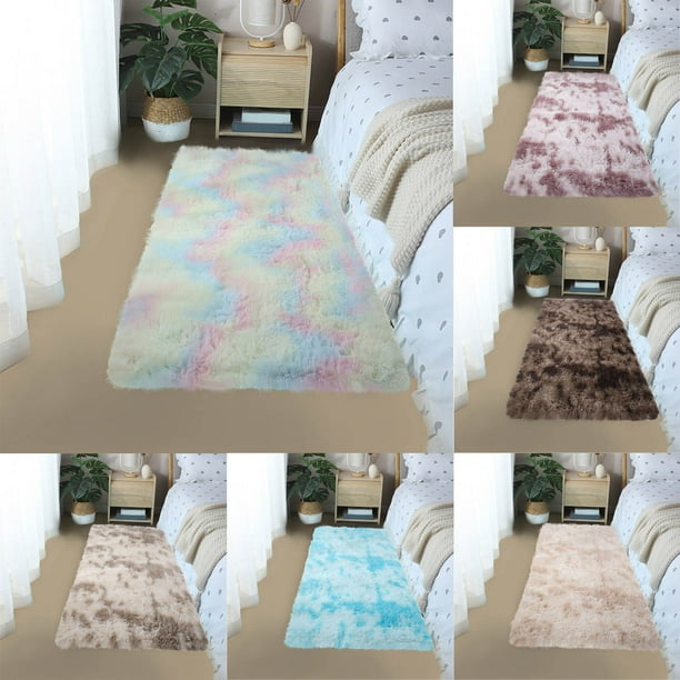 Alfombra de Gamuza Afelpada - Alfombra de Poliéster Ultrasuave para Sala de Estar, Dormitorio y Comedor - Alfombra Decorativa Ecológica Antideslizante de 80 X 160 Cm