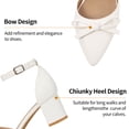 thumbnail image 4 of Ecetana Women's Pumps Pointed-Toe chunky Heel Shoes with Bow Elegant Ankle Strap Dress Shoes for Wedding Party Office, 4 of 6